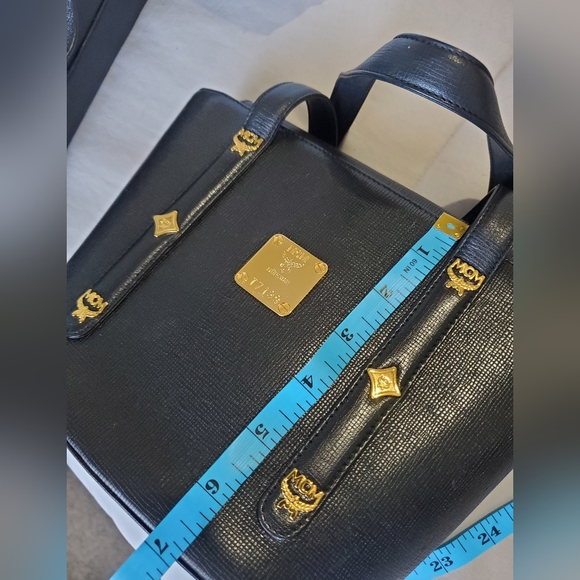 MCM Black Leather with Gold Hardware and Decoration Mini Handbag- EUC - COA - Picture 4 of 16